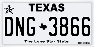 TX license plate DNG3866