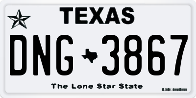 TX license plate DNG3867