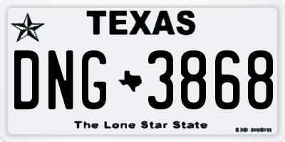 TX license plate DNG3868