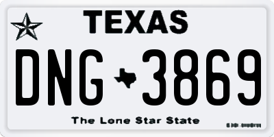TX license plate DNG3869