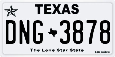 TX license plate DNG3878