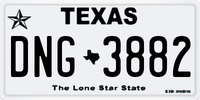 TX license plate DNG3882