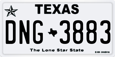 TX license plate DNG3883
