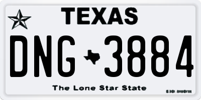 TX license plate DNG3884