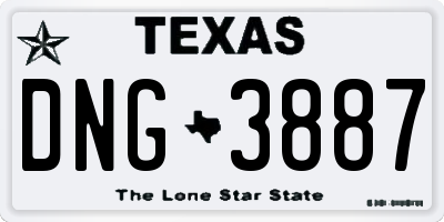 TX license plate DNG3887