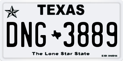 TX license plate DNG3889
