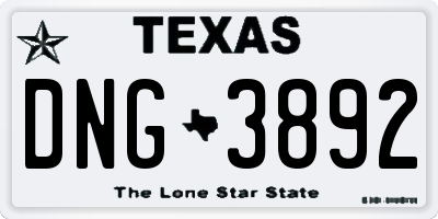 TX license plate DNG3892