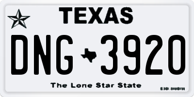 TX license plate DNG3920
