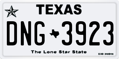 TX license plate DNG3923
