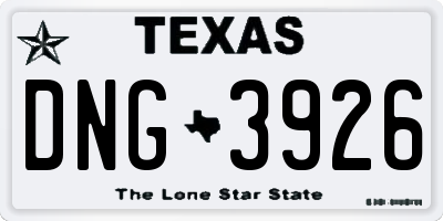 TX license plate DNG3926