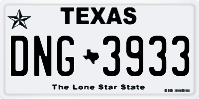 TX license plate DNG3933