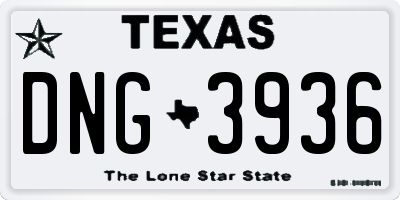 TX license plate DNG3936