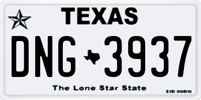 TX license plate DNG3937