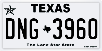 TX license plate DNG3960