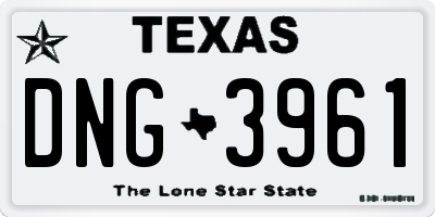 TX license plate DNG3961