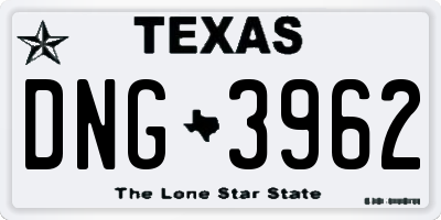 TX license plate DNG3962