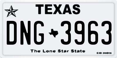 TX license plate DNG3963