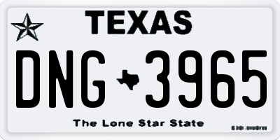 TX license plate DNG3965