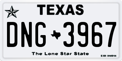 TX license plate DNG3967