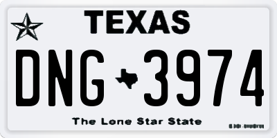 TX license plate DNG3974