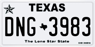 TX license plate DNG3983