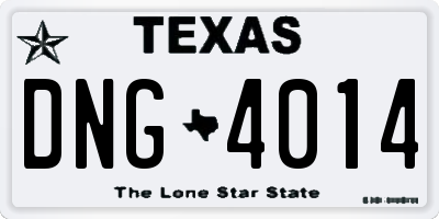 TX license plate DNG4014