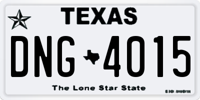 TX license plate DNG4015