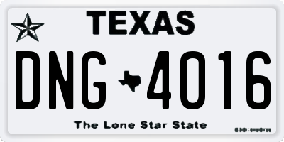 TX license plate DNG4016