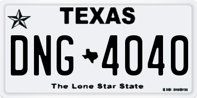 TX license plate DNG4040