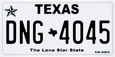 TX license plate DNG4045