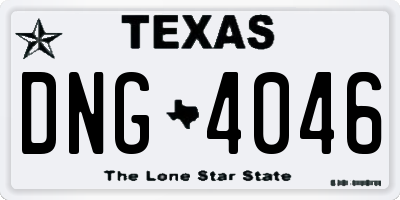 TX license plate DNG4046