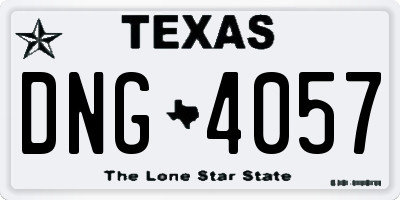 TX license plate DNG4057
