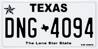 TX license plate DNG4094