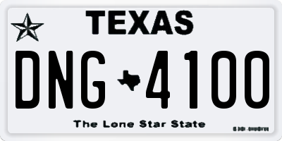 TX license plate DNG4100