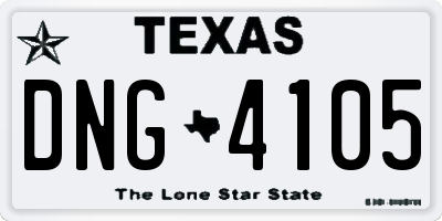 TX license plate DNG4105