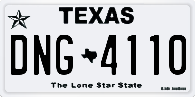 TX license plate DNG4110