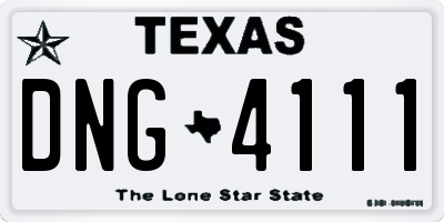 TX license plate DNG4111