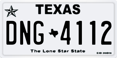 TX license plate DNG4112