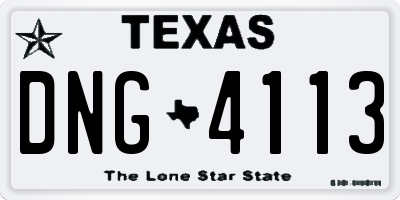 TX license plate DNG4113