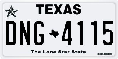TX license plate DNG4115