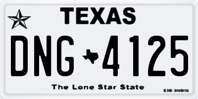 TX license plate DNG4125