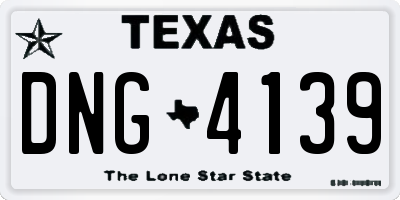 TX license plate DNG4139