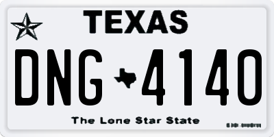 TX license plate DNG4140
