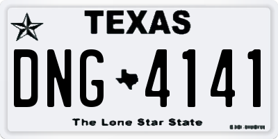 TX license plate DNG4141
