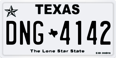 TX license plate DNG4142