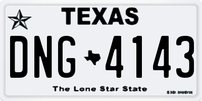 TX license plate DNG4143