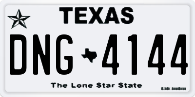 TX license plate DNG4144