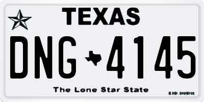 TX license plate DNG4145