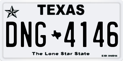 TX license plate DNG4146