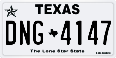 TX license plate DNG4147
